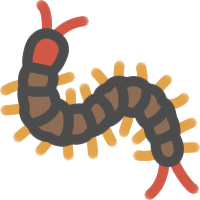 百足（むかで）のアイコンイラスト | 可愛い絵文字アイコンイラスト