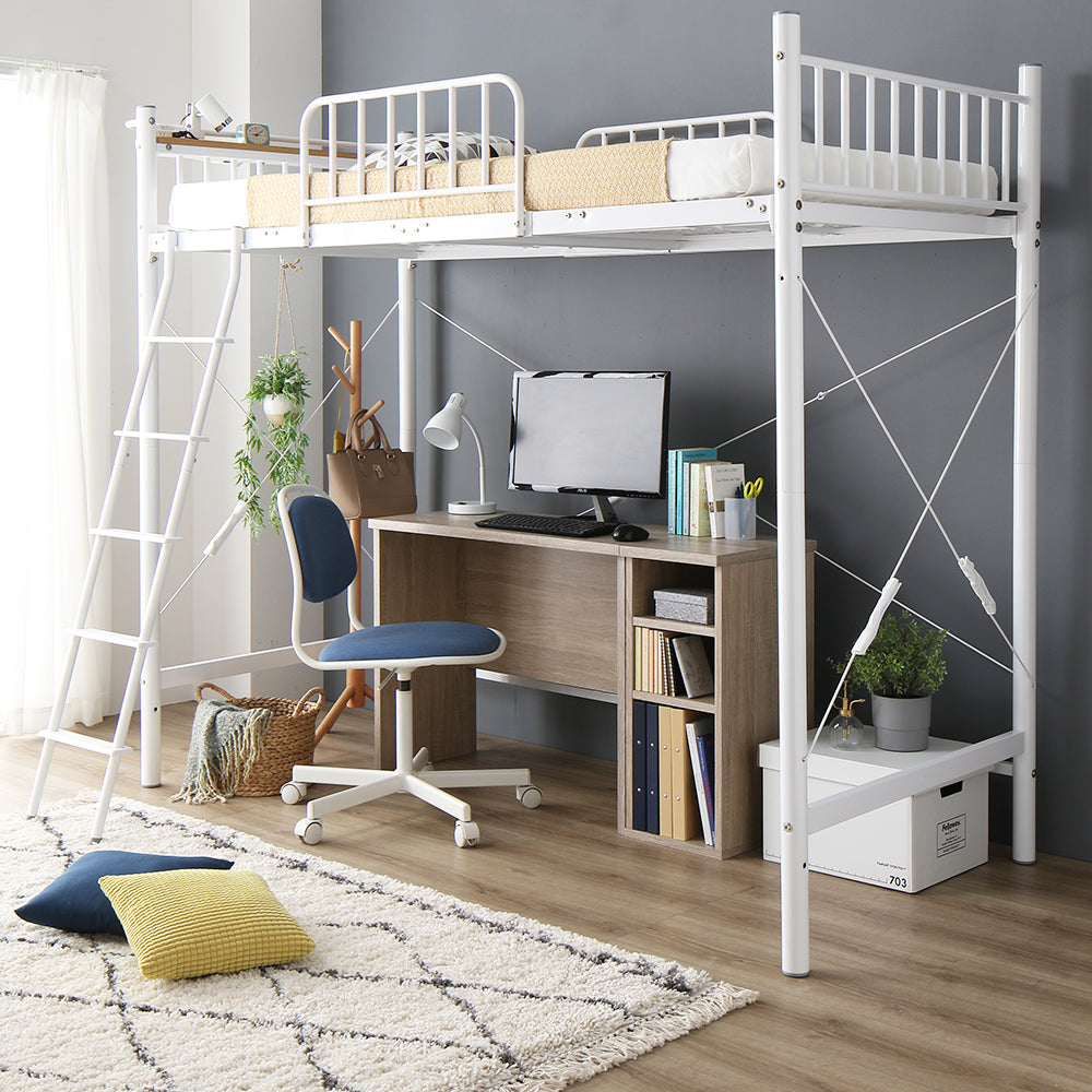 デスク・ラック付きも選べる ロフトベッド/ ベッド下に自由自在の空間