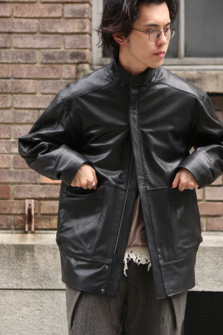 SEVEN BY SEVEN STAND-UP COLLAR LEATHER CAR COAT -GOAT LEATHER- - Blog