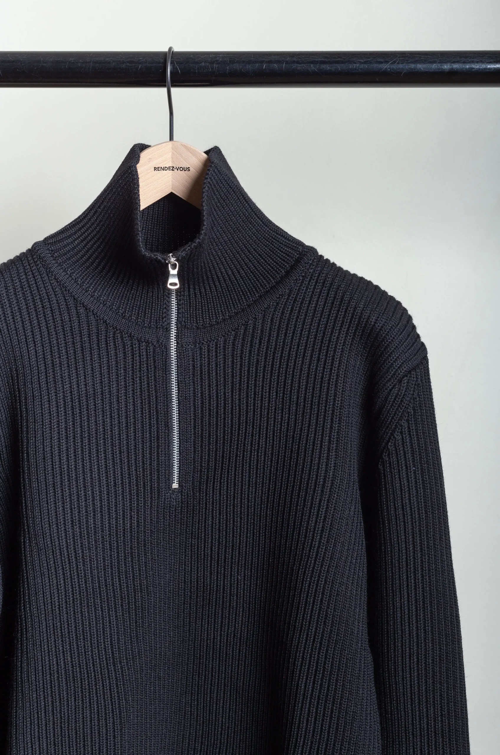 Andersen-Andersen - Navy Half Zip Black - Rendez-Vous Store