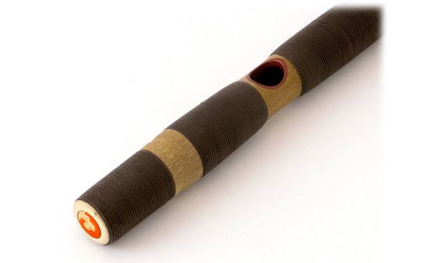 連雅屋 / 八幡内匠作 本管煤竹（籐巻-とうまき）「中」