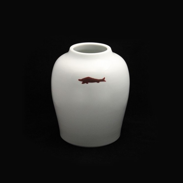 SOLD】楠部 弥弌 「釉裏紅魚文花瓶」 | 京都祇園の古美術、古陶磁