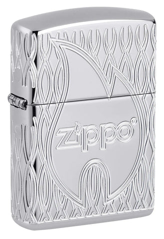 Zippo Flame Design Armor Multicut Engraved High Polish Chrome