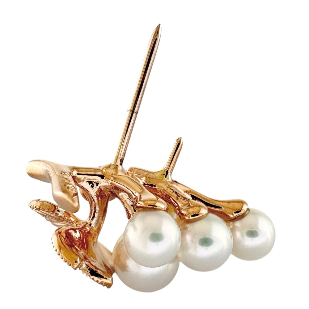 MIKIMOTO ミキモト ブローチ 18金 K18ピンクゴールド アコヤパール