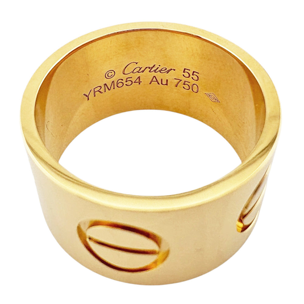 CARTIER Love Extra Large Ring Ring Size 15 18K K18 Yellow Gold