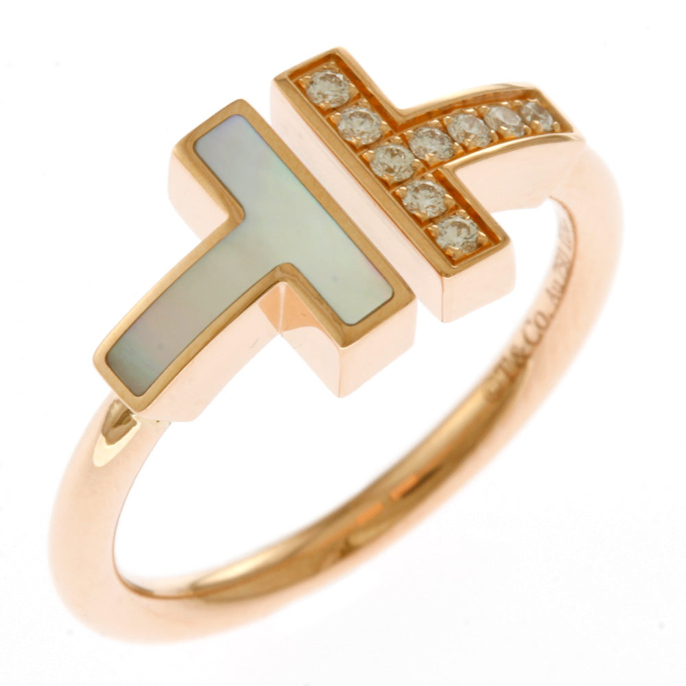 Tiffany T-wire ring, size 11.5, 18k, K18 pink gold, mother of