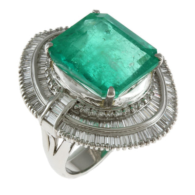 CGL鑑別書付き コロンビア産エメラルド ゴージャス リング・指輪 12号