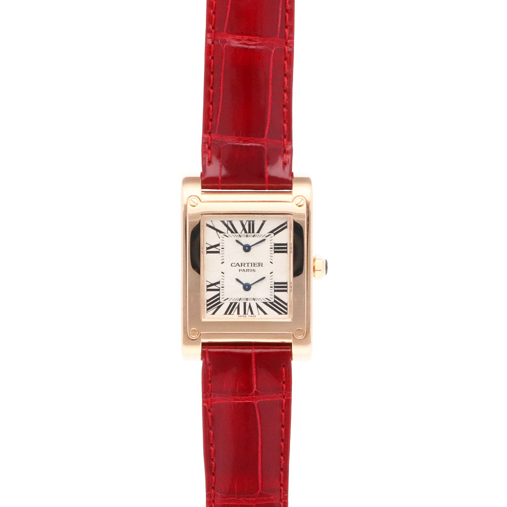 CARTIER Tank Abyss 2 Time Zone Watch 18K Pink Gold 2594 Hand-wound