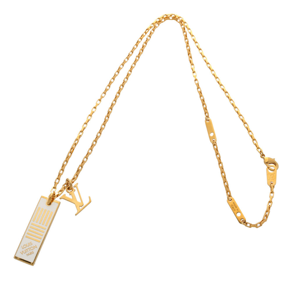 中古】 ルイ・ヴィトン LOUIS VUITTON ネックレス プレート ロゴ