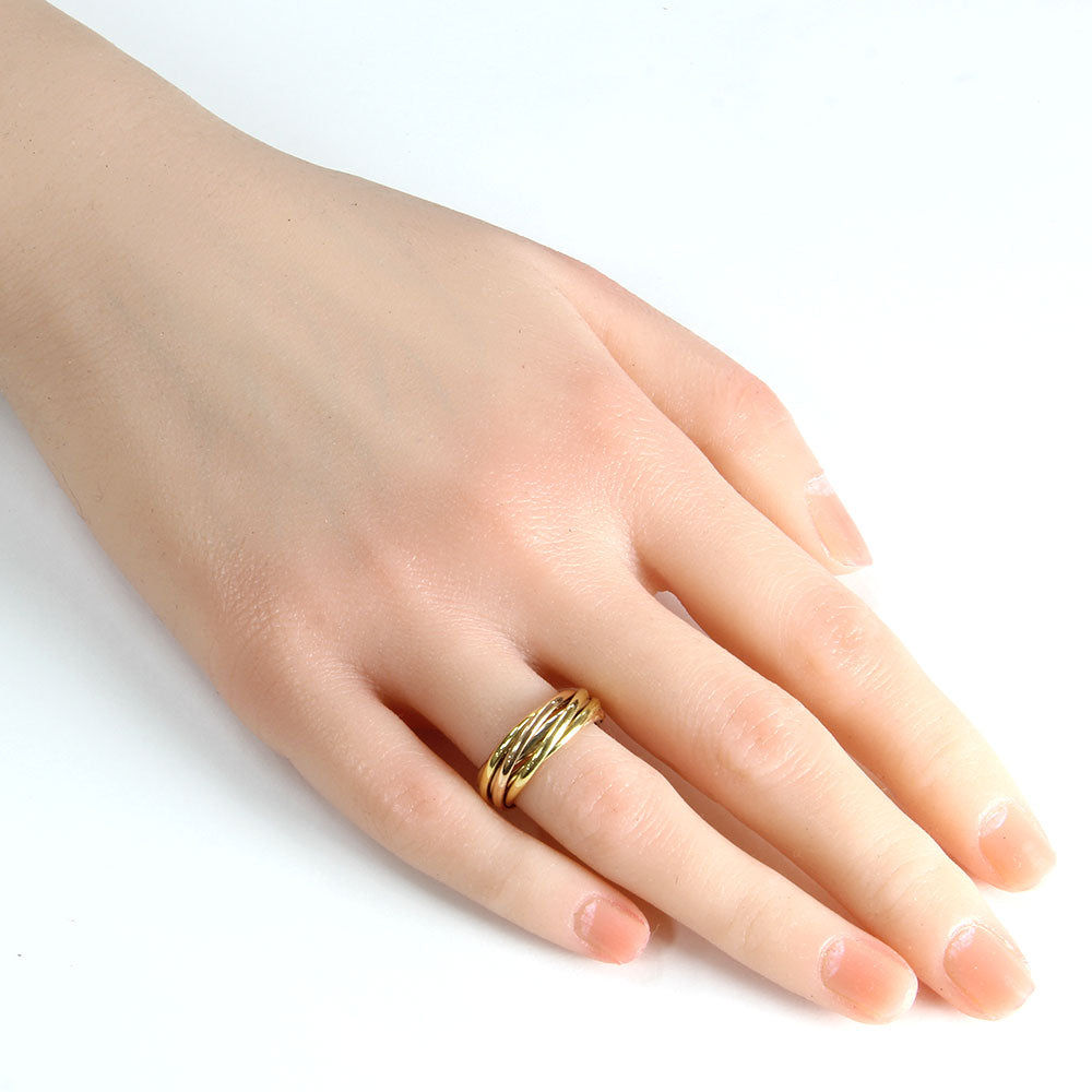 中古】 カルティエ CARTIER K18 K18PG リング 指輪 7連 #51 トリニティ