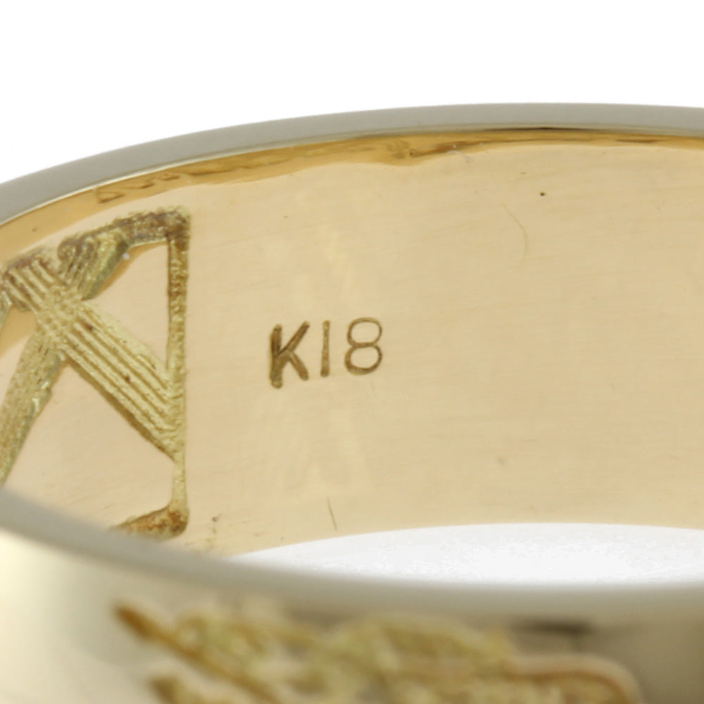 中古】 バーバリー BURBERRY K18 リング 指輪 幅広 11.5号 18金 K18