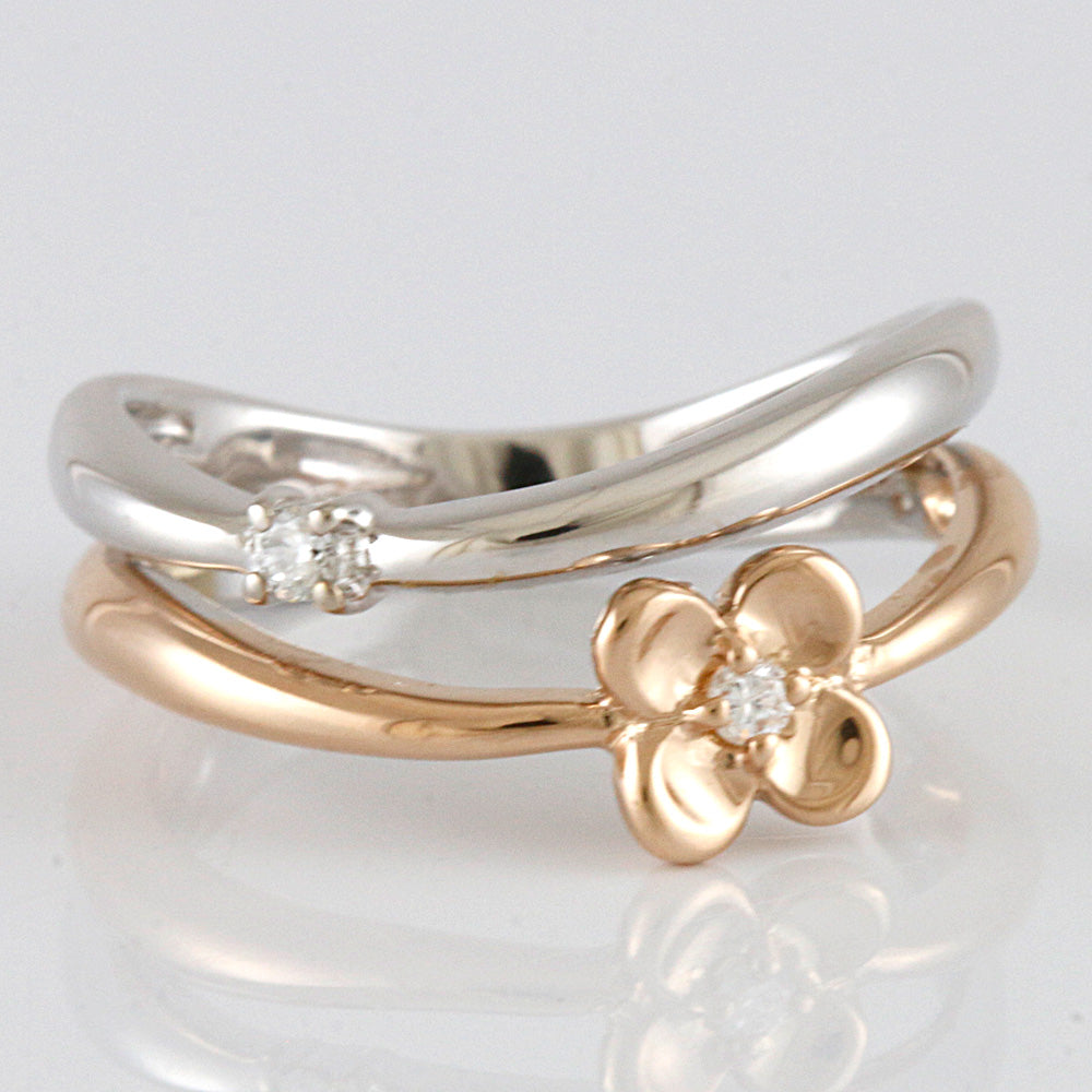 中古】 ヴァンドーム VENDOME K18PG K18WG ピンキーリング