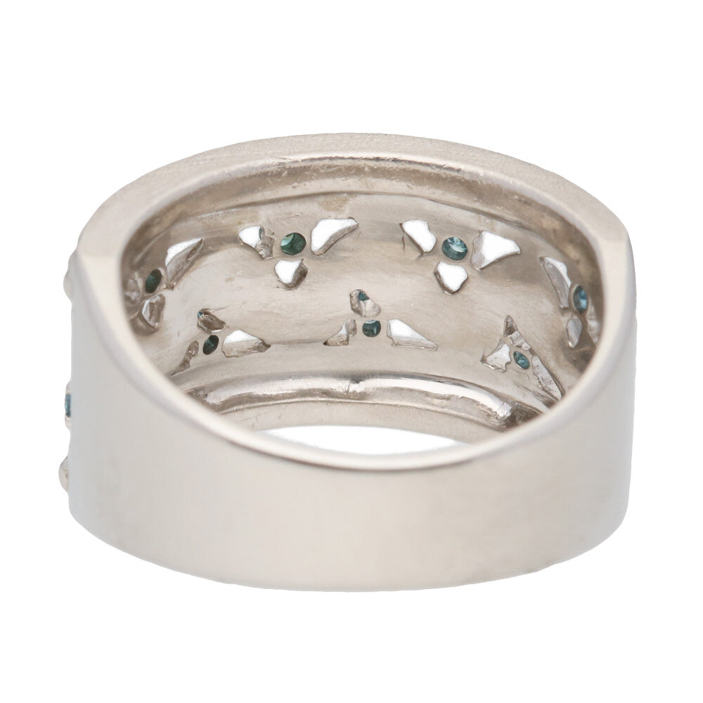 中古】 ランバン LANVIN Pt900 リング 指輪 ブルーダイヤモンド 大振り