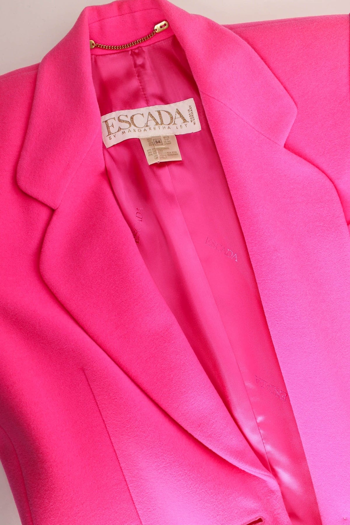 Vintage Escada by Margaretha Ley Hot Pink Wool Blazer – Recess