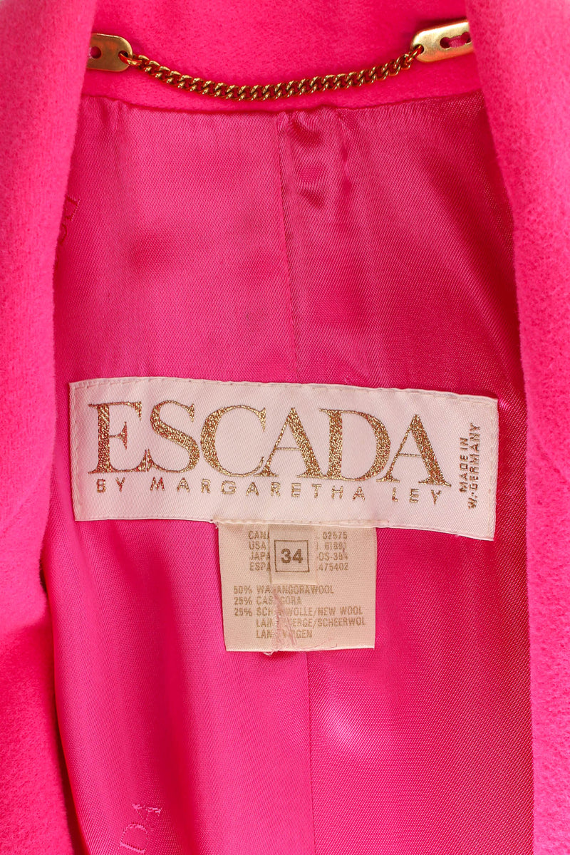 Vintage Escada by Margaretha Ley Hot Pink Wool Blazer – Recess