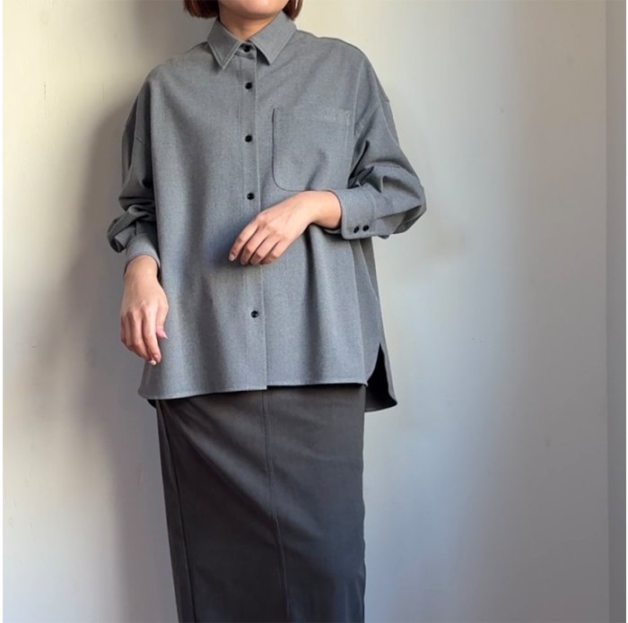 cafune カフネ 2wayストレッチ フランネルオーバーシャツ 545901