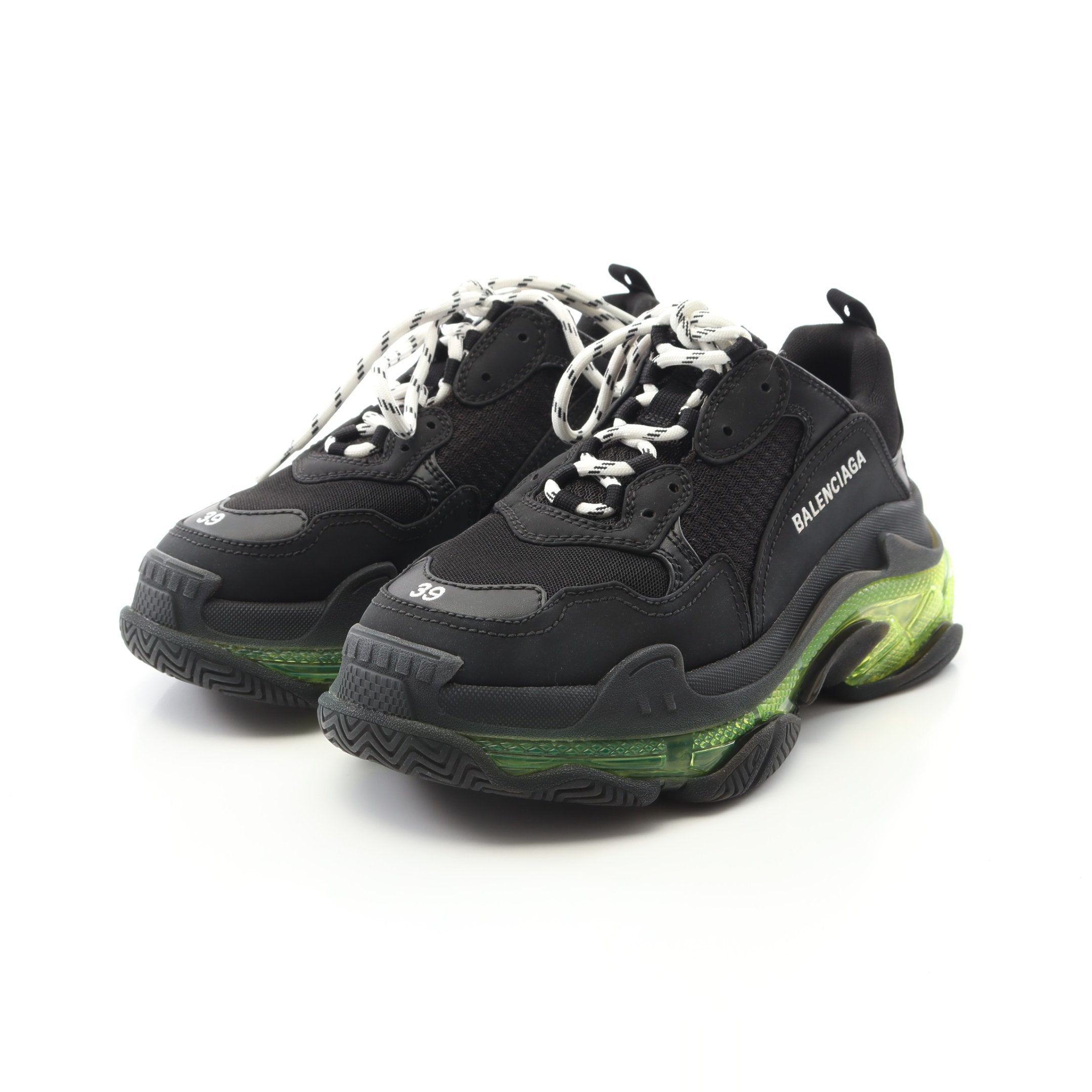 Triple S トリプルS スニーカー ファブリック レザー ブラック