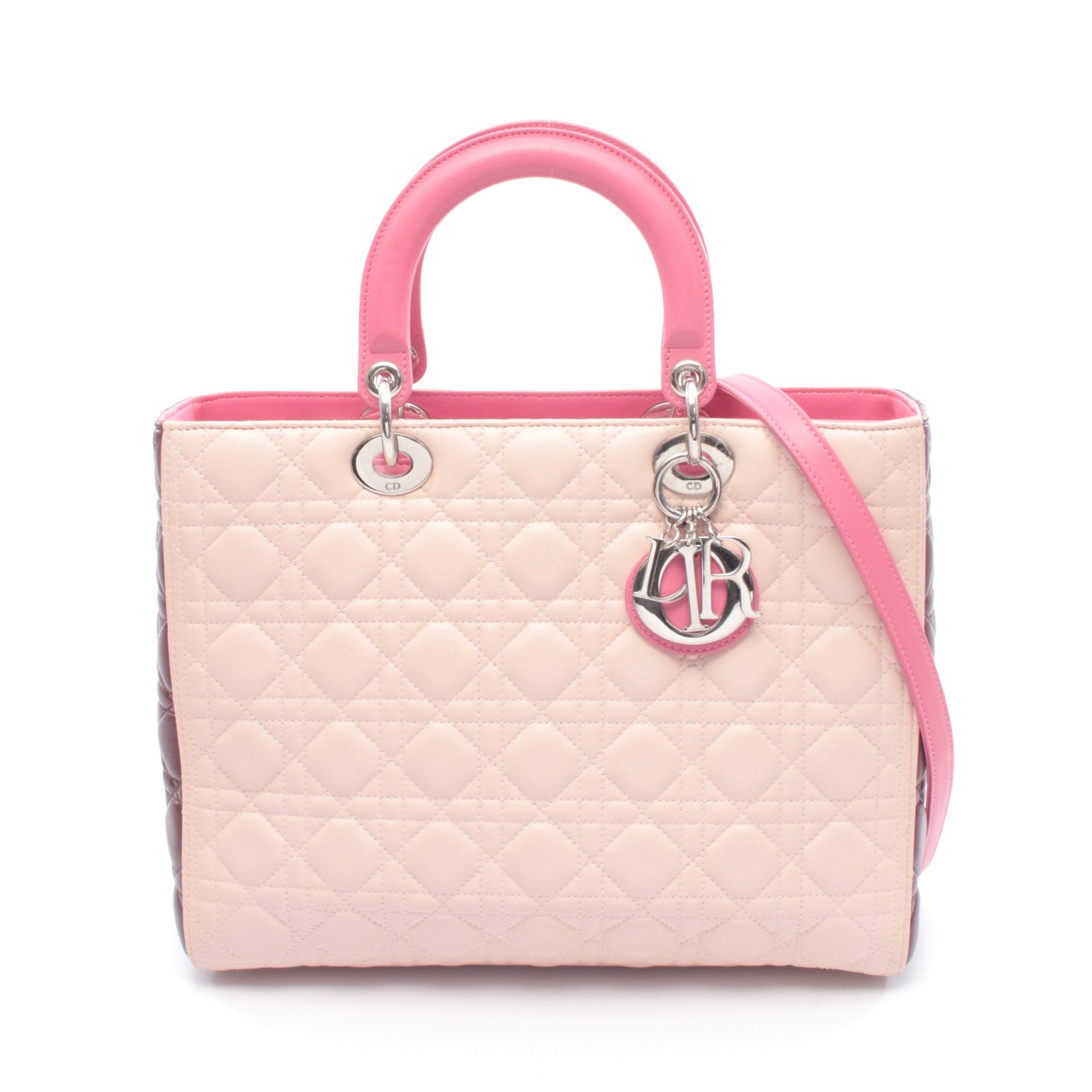 レディディオール ラージ カナージュ ハンドバッグ レザー