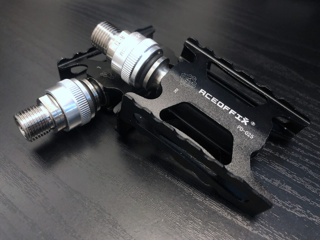 Aceoffix PD-069 Ti チタン製中空シャフトダブルQR軽量ペダル | re