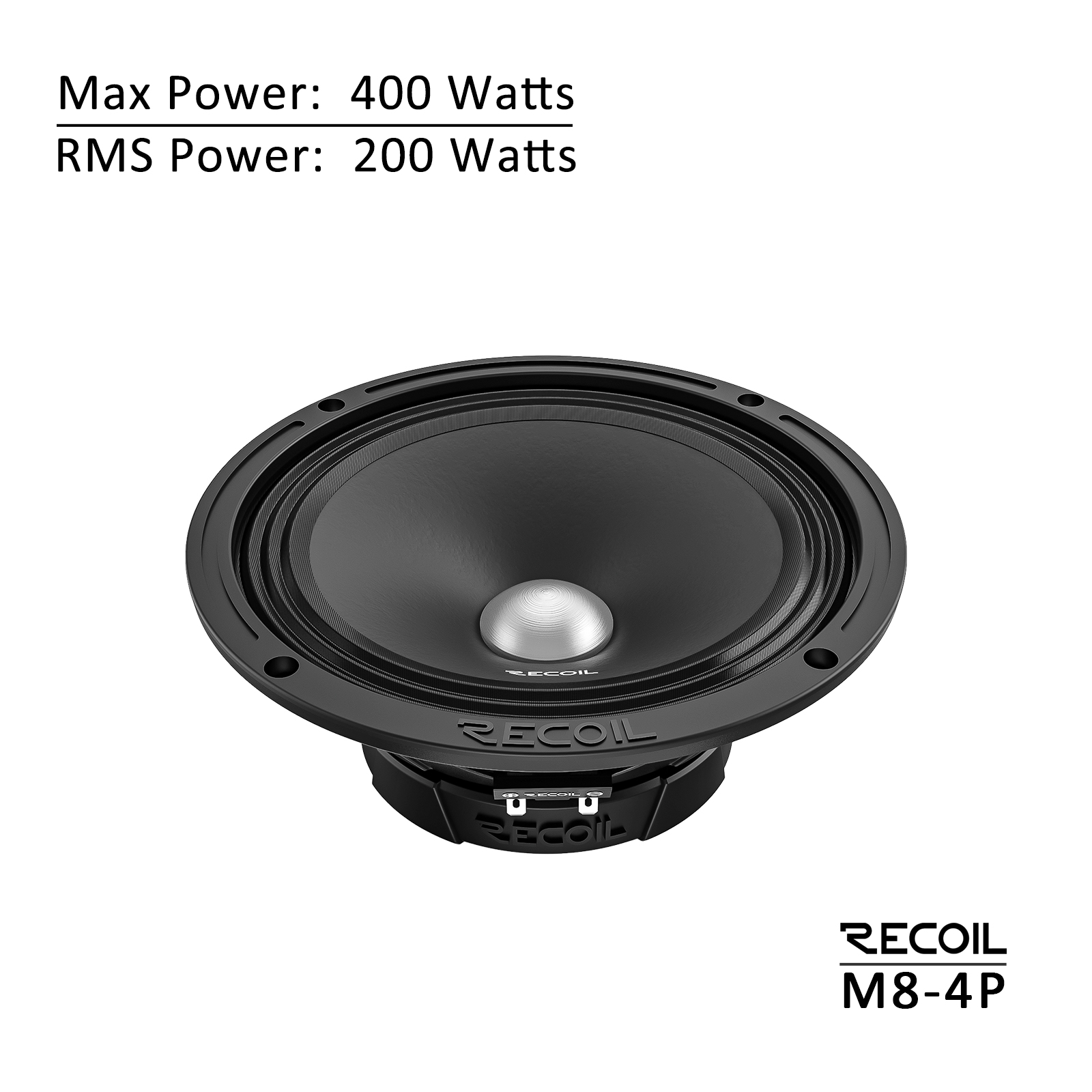 MS8-4P 8-Inch Midrange Pro Audio Car Speakers, 800 Watts Max (Pair