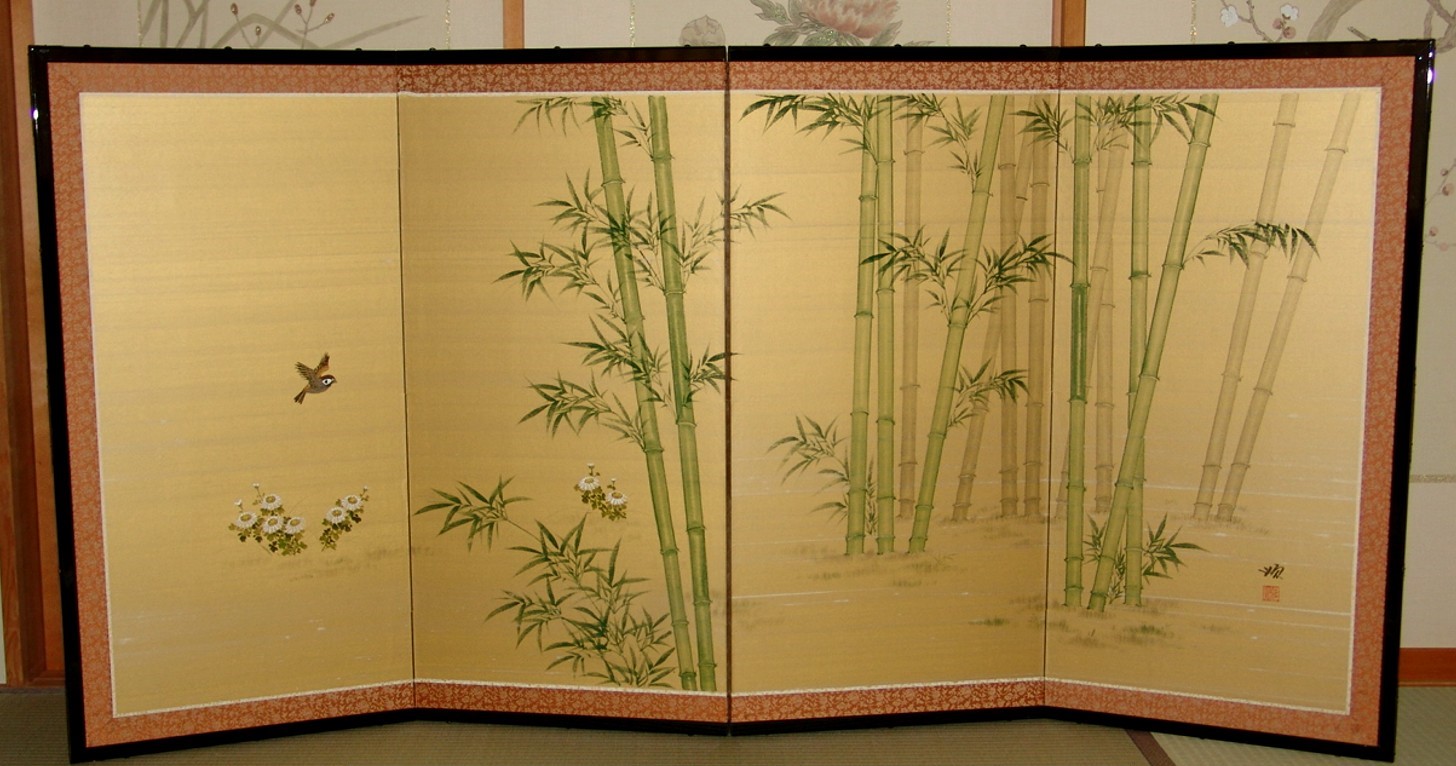 金屏風 日本画金屏風の製造/通信販売(通販) 御子柴屏風店