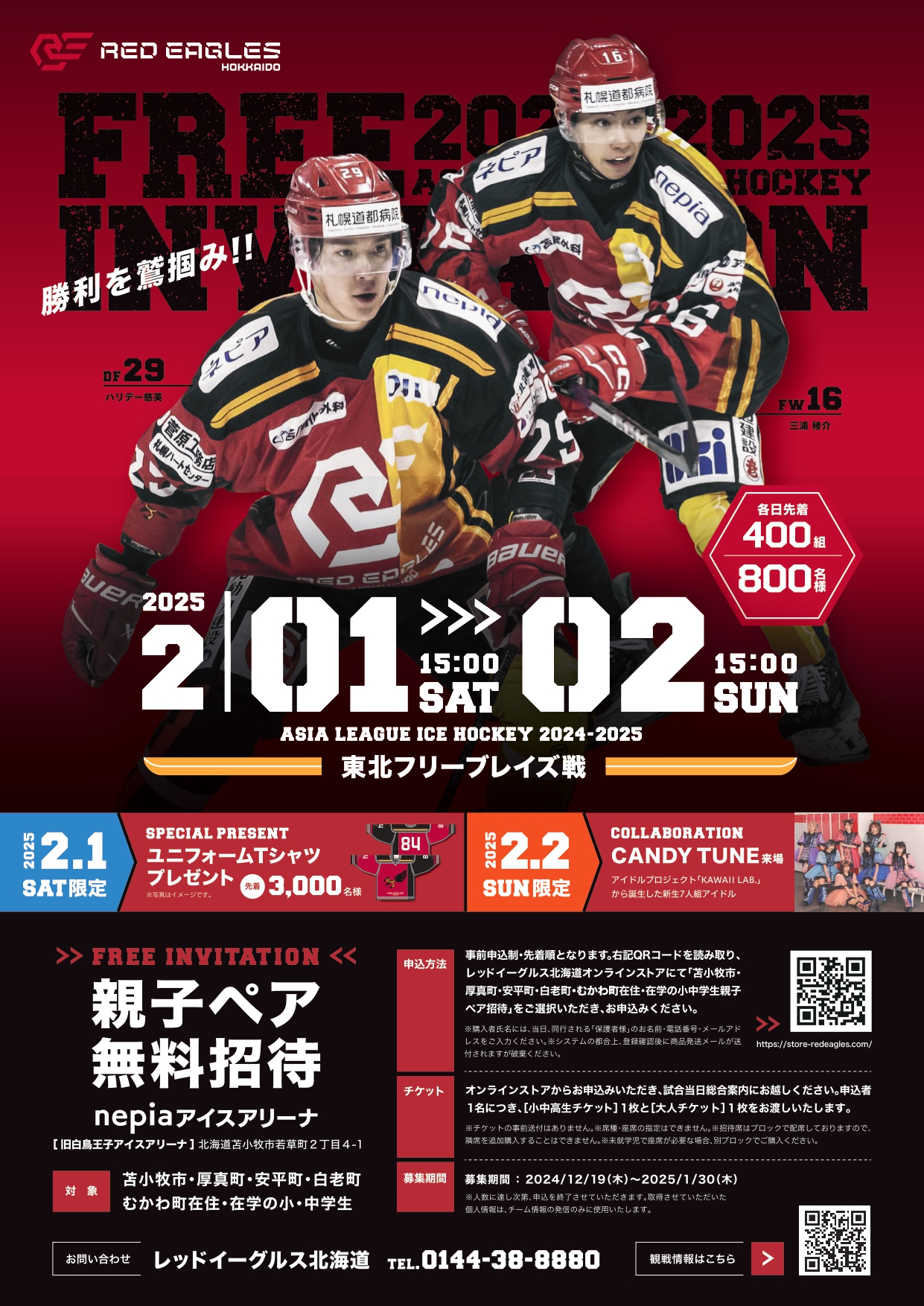 2/1.2 東北フリーブレイズ戦 苫小牧市・厚真町・安平町・白老町