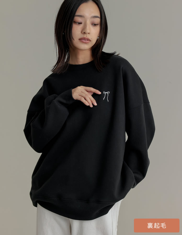 裏起毛ワンポイント刺繍スウェット - トップス通販 | 人気レディース