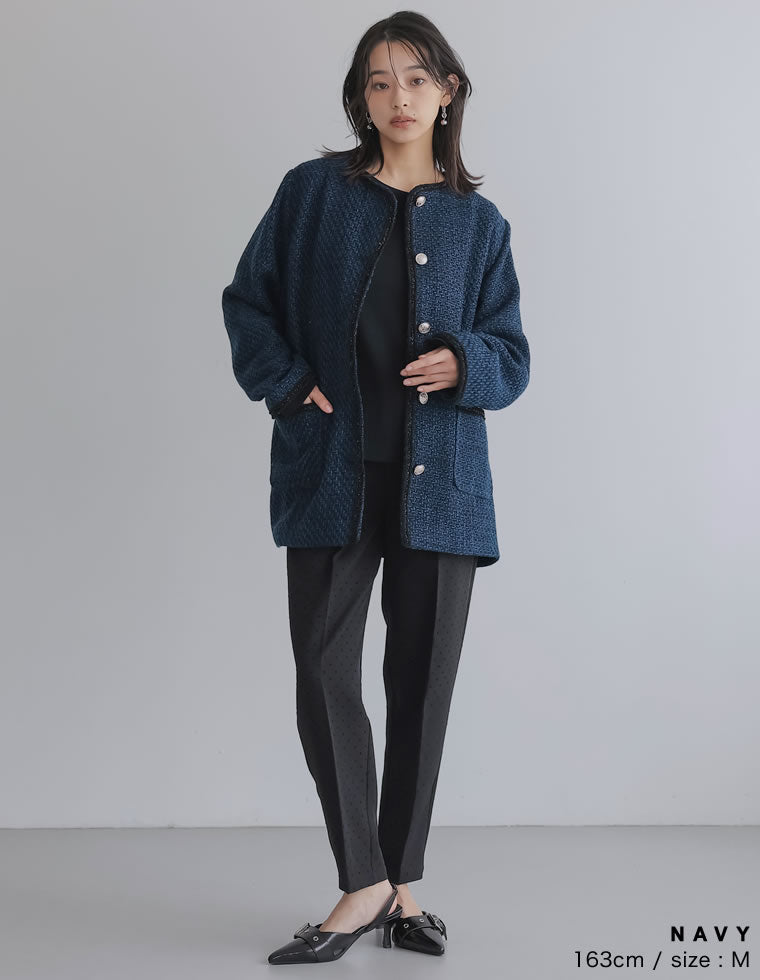 オーバーサイズ金ボタンツイードジャケット - ジャケット/アウター通販