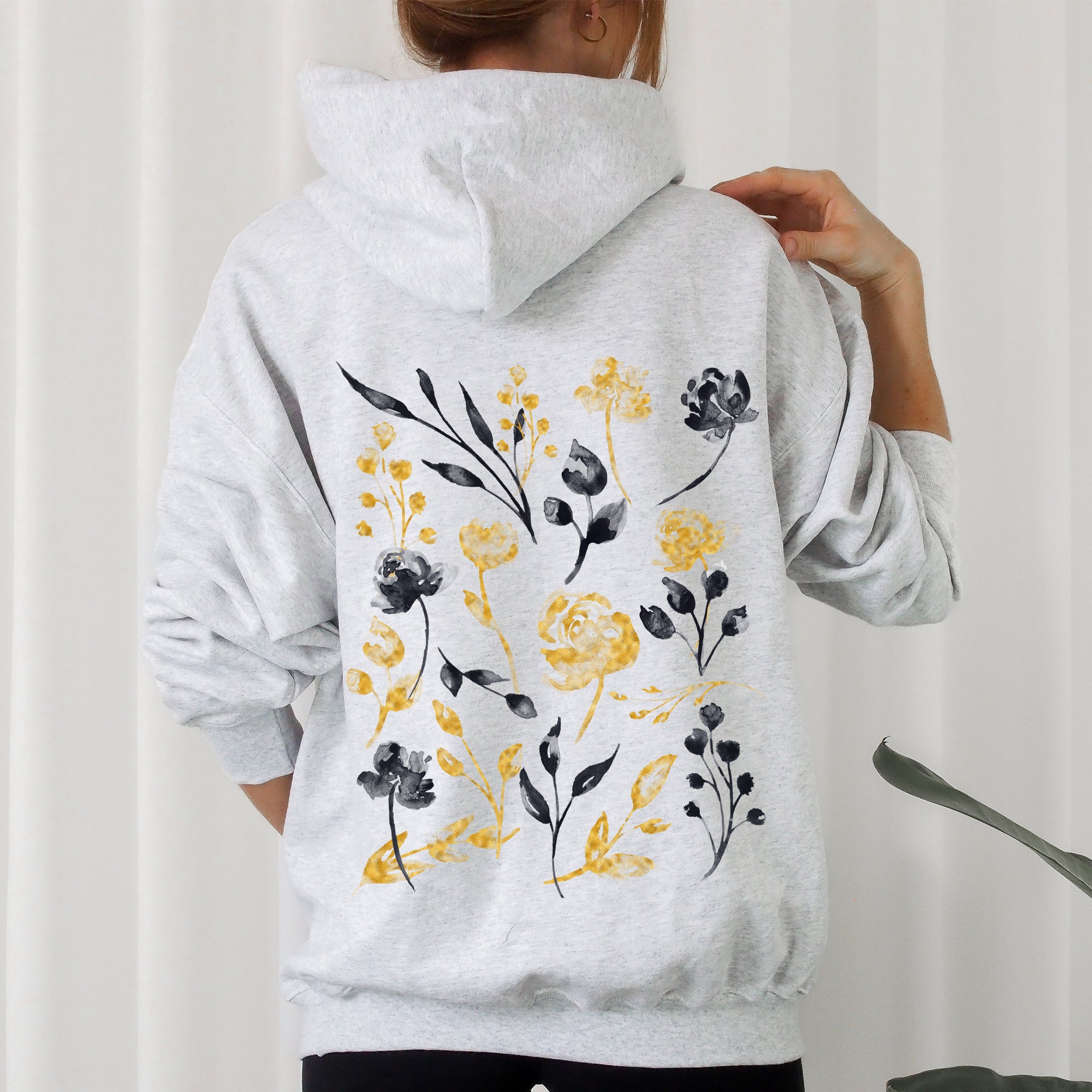 Botanical Pattern Flower Hoodie | Refinery Number One