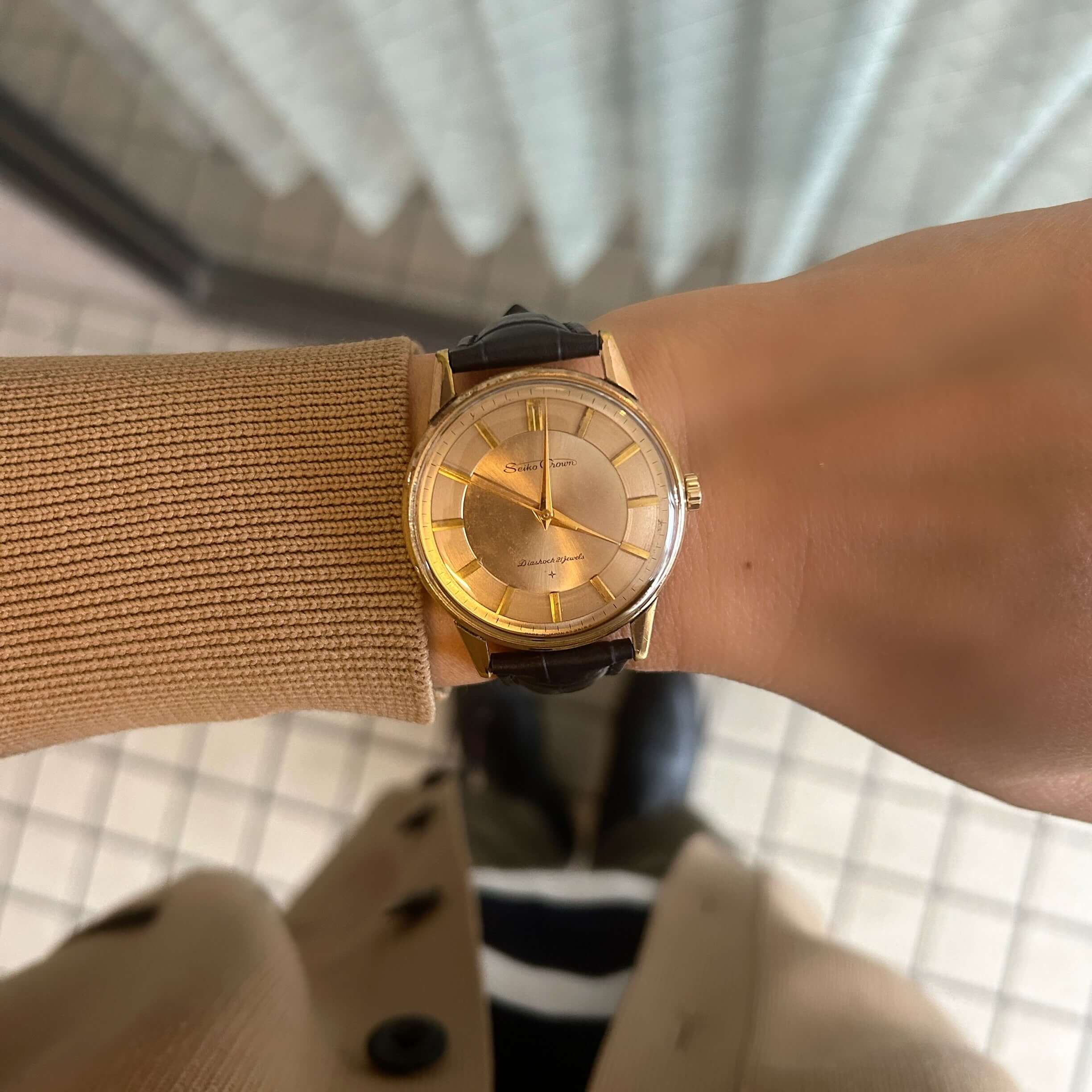 SEIKO】セイコークラウン EGP蛇の目ピンクゴールドカラー