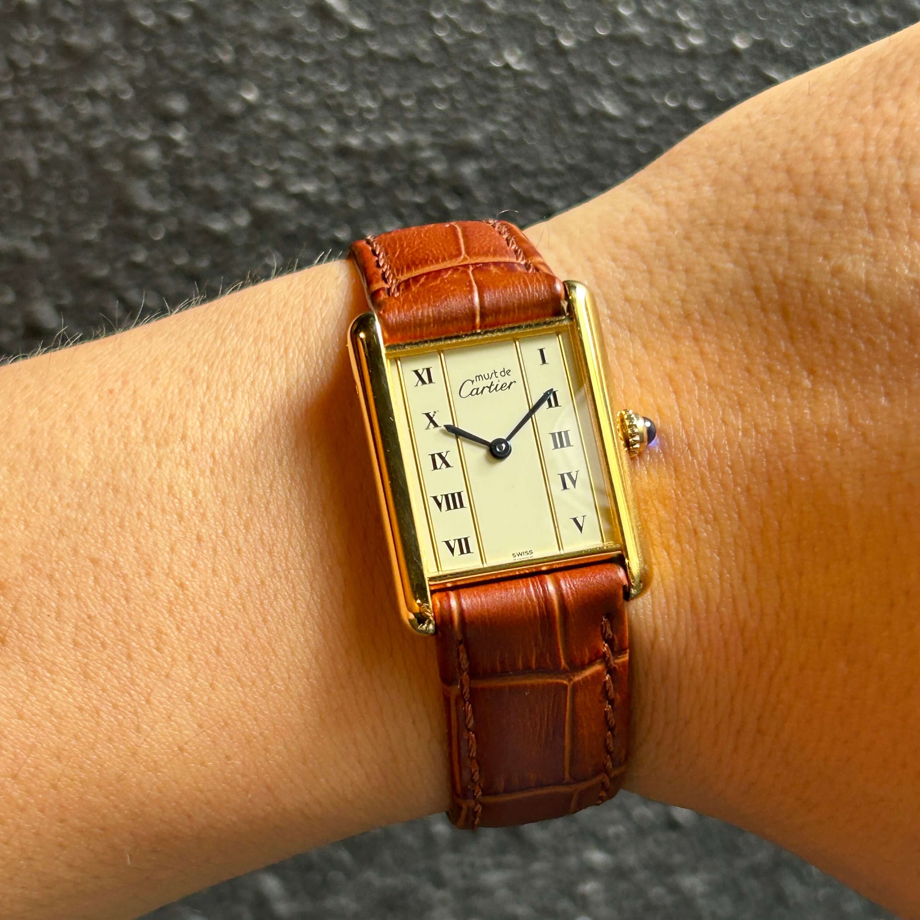 Cartier】カルティエマストタンク LM縦ローマ 純正尾錠付き