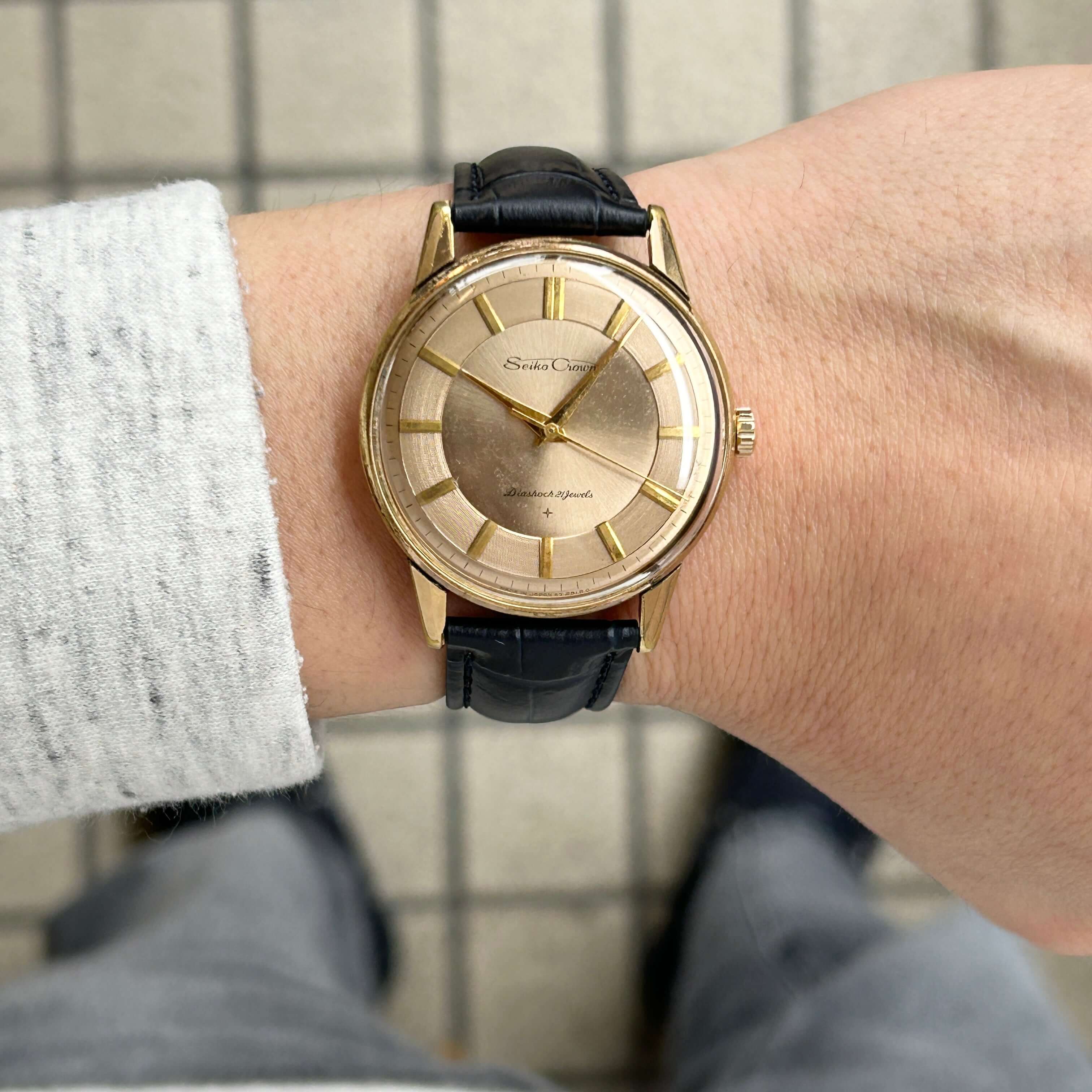 SEIKO】セイコークラウン EGP蛇の目ピンクゴールドカラー