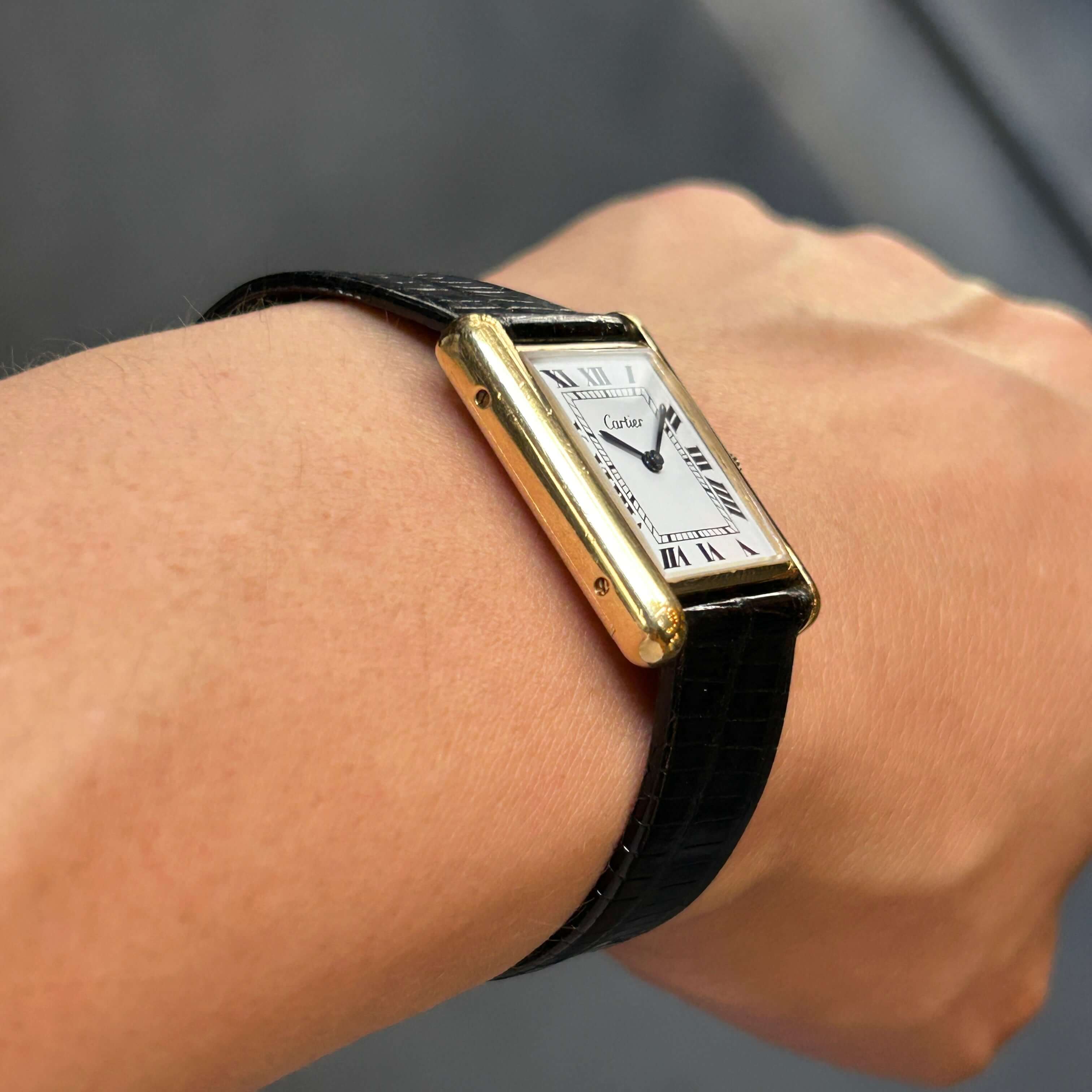 Cartier】カルティエマストタンク LM手巻きホワイトローマ Pre-must de