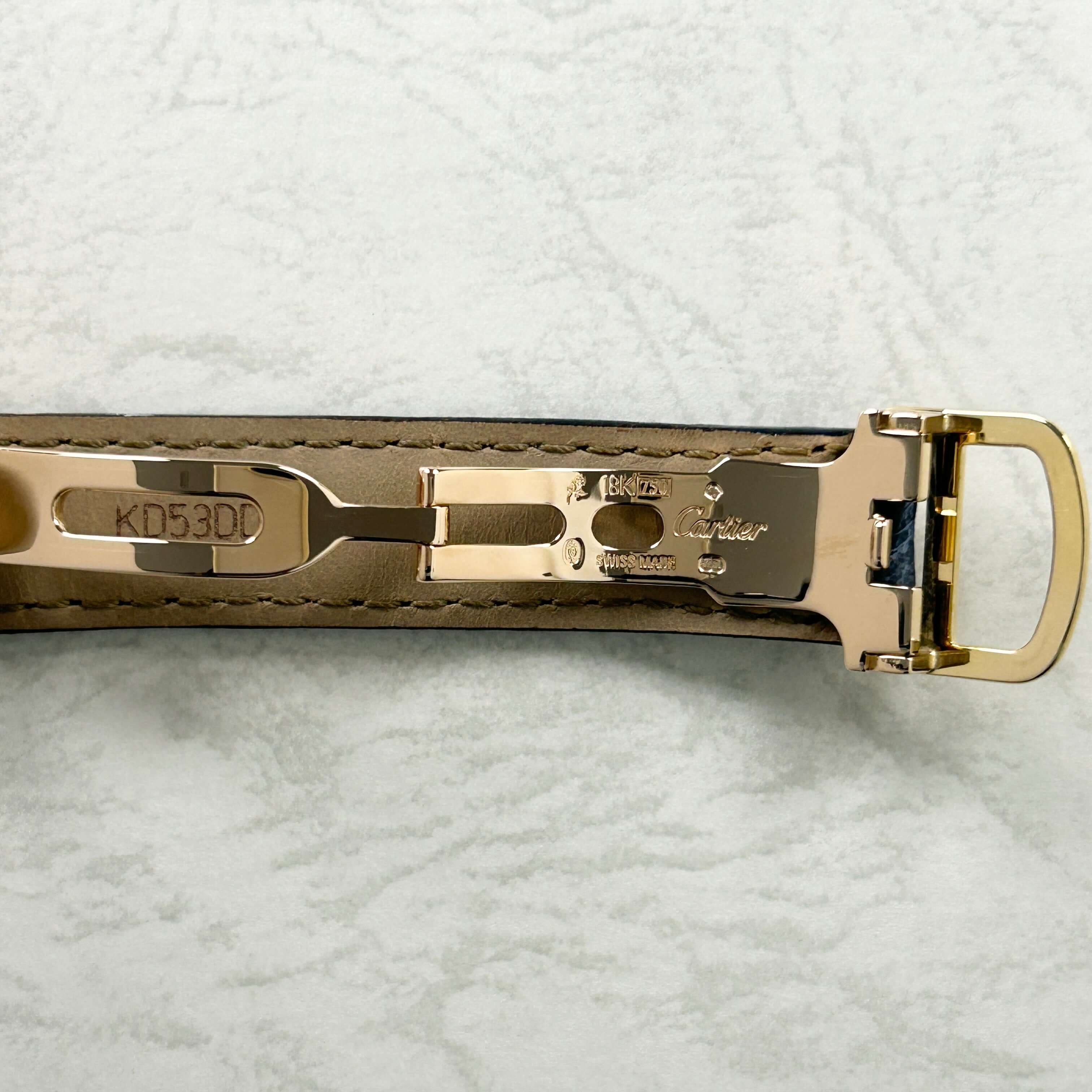 Cartier】カルティエタンクフランセーズ SM 18KYG 純正18金Dバックル付き