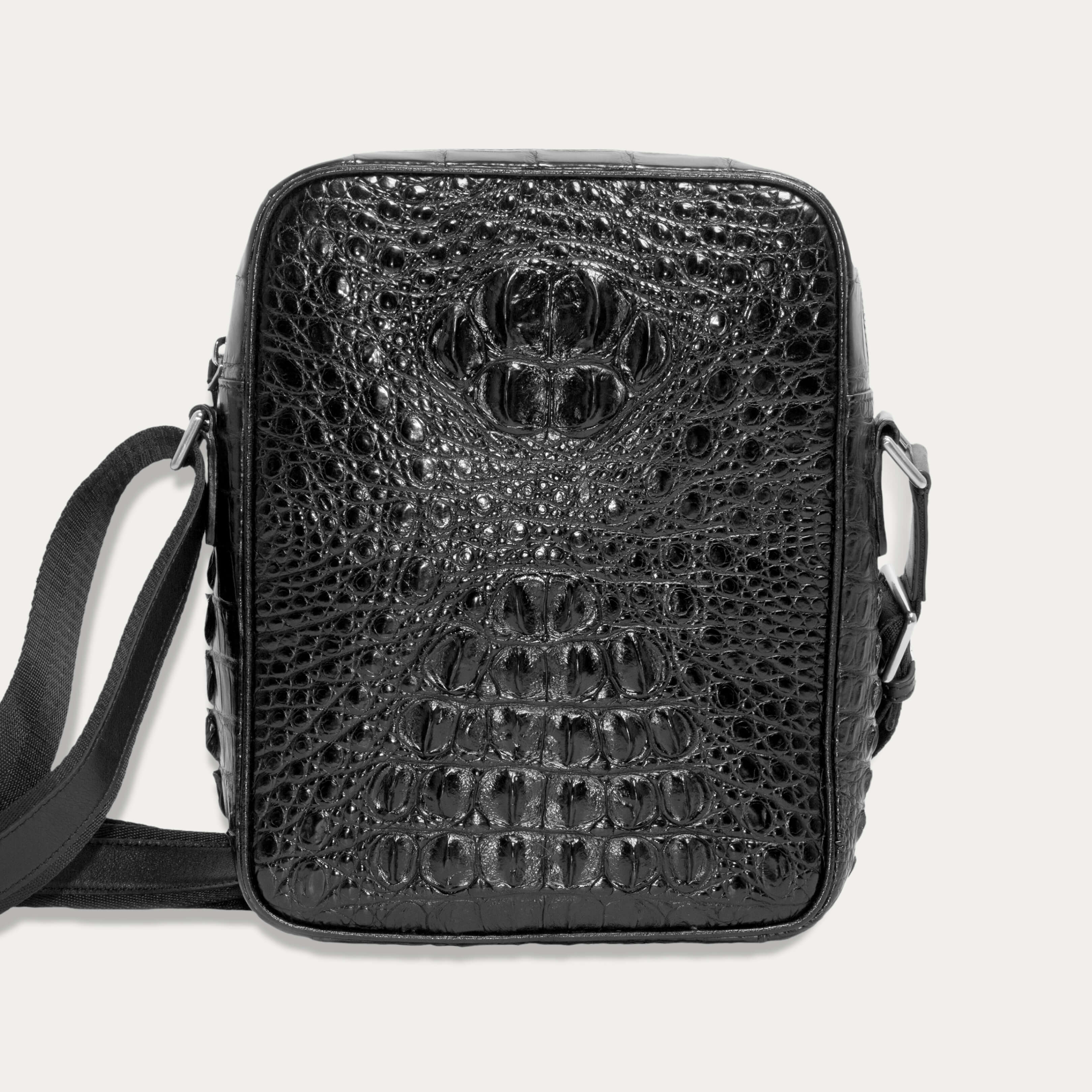 Reggenza Men's Crocodile Leather Scaly Crossbody Bag