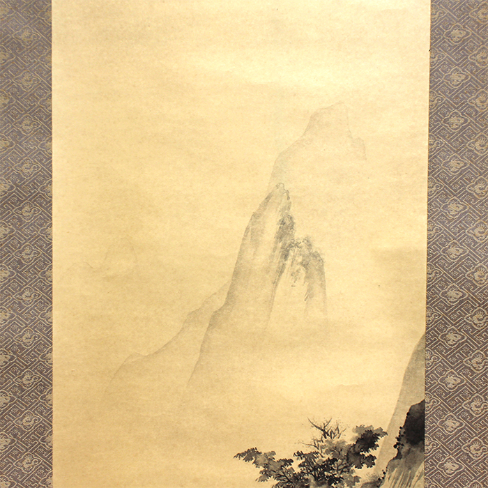 橋本雅邦(はしもとがほう) 「江亭帰隠図」 掛軸 風景 山水 日本画 復刻