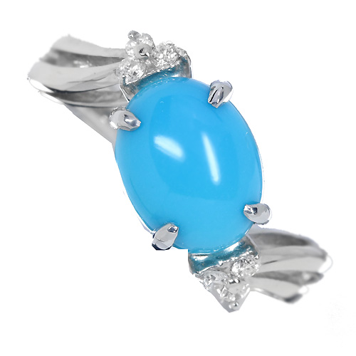 スリーピングビューティーターコイズ（トルコ石） 2ct ダイヤモンド