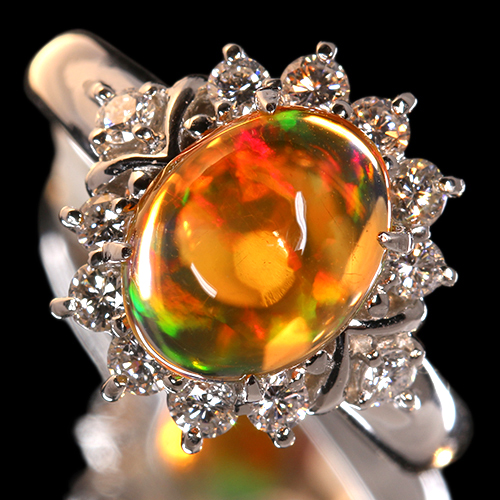 第325回抽選販売＞メキシコ産ファイアオパール 2.3ct ダイヤモンド 0.5