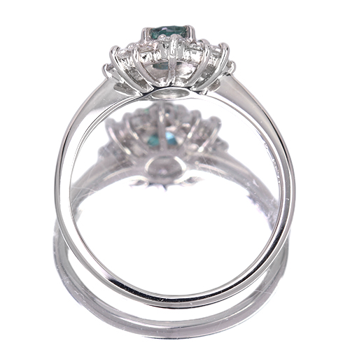 アレキサンドライト 0.4ct ダイヤモンド 0.3ct プラチナ リング(指輪