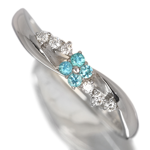 パライバトルマリン ダイヤモンド プラチナ リング(指輪)【品質保証書