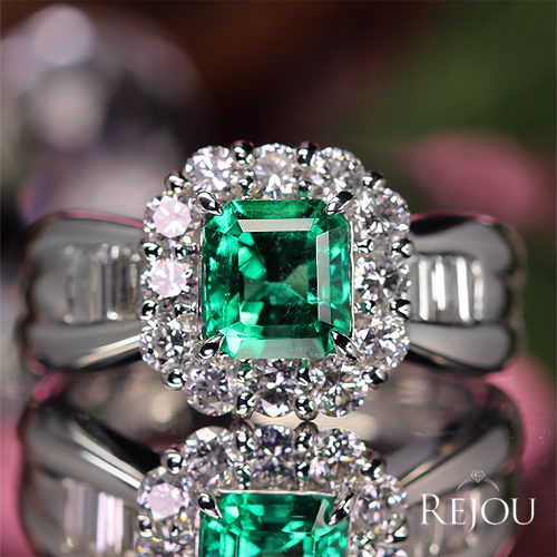 コロンビア産エメラルド(F1) 1.0ct ダイヤモンド 1.0ct プラチナ