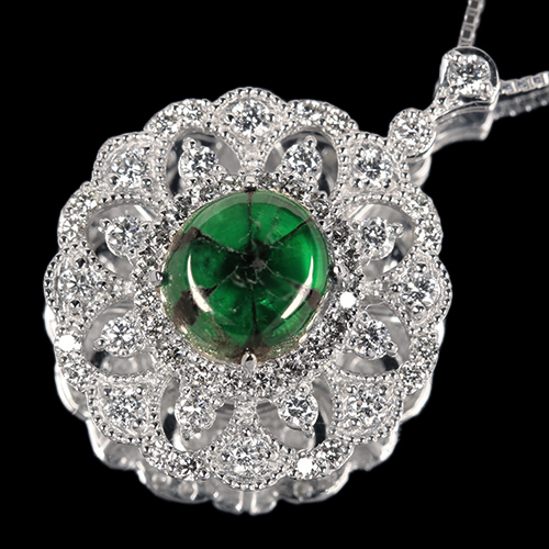 コロンビア産トラピッチェエメラルド 約2.4ct ダイヤモンド 約1ct