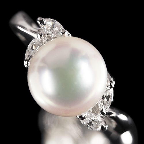 あこや真珠 9㎜ ダイヤモンド 0.2ct プラチナ リング(指輪)【品質