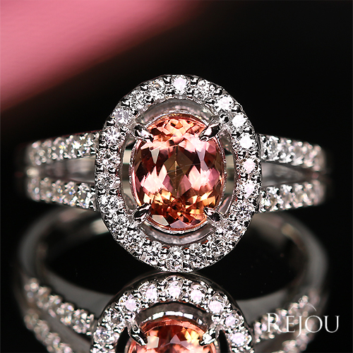 インペリアルトパーズ 1.5ct ダイヤモンド 0.3ct プラチナ リング(指輪