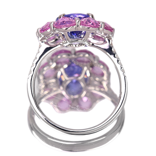 タンザナイト 約3ct ピンクサファイア 2.7ct ダイヤモンド ホワイト