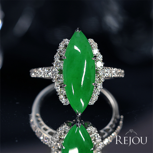 翡翠（ヒスイ） 4.3ct ダイヤモンド 0.5ct プラチナ リング(指輪