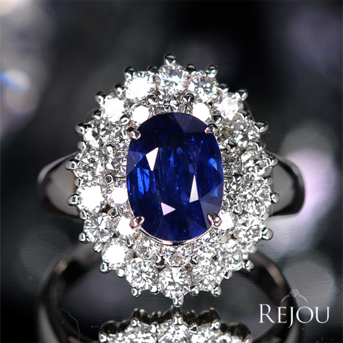 ミャンマー産(ビルマ産)非加熱ブルーサファイア 約2ct ダイヤモンド