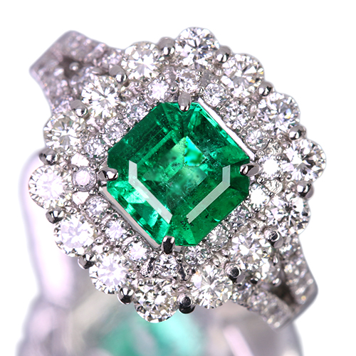 コロンビア産エメラルド(Vivit Green) 約1.2ct ダイヤモンド 1.0ct