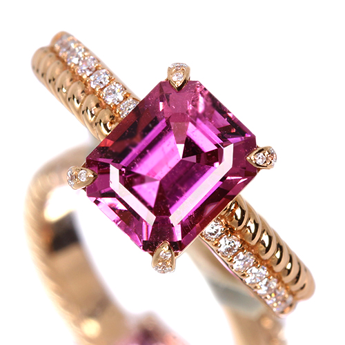 ピンクトルマリン 約2.5ct ダイヤモンド 約0.2ct ピンクゴールド