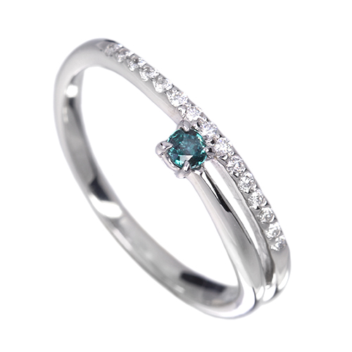 アレキサンドライト 0.06ct ダイヤモンド プラチナ リング(指輪)【品質
